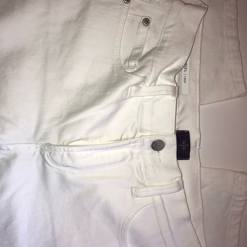 NYDJ white crop wide leg jeans